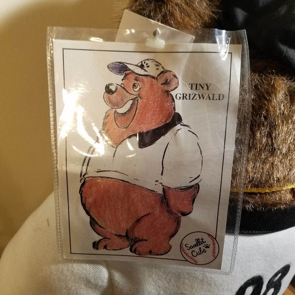 Sandlot Cubs Tiny Grizwald Baseball Coach Bear Plush Animal 20